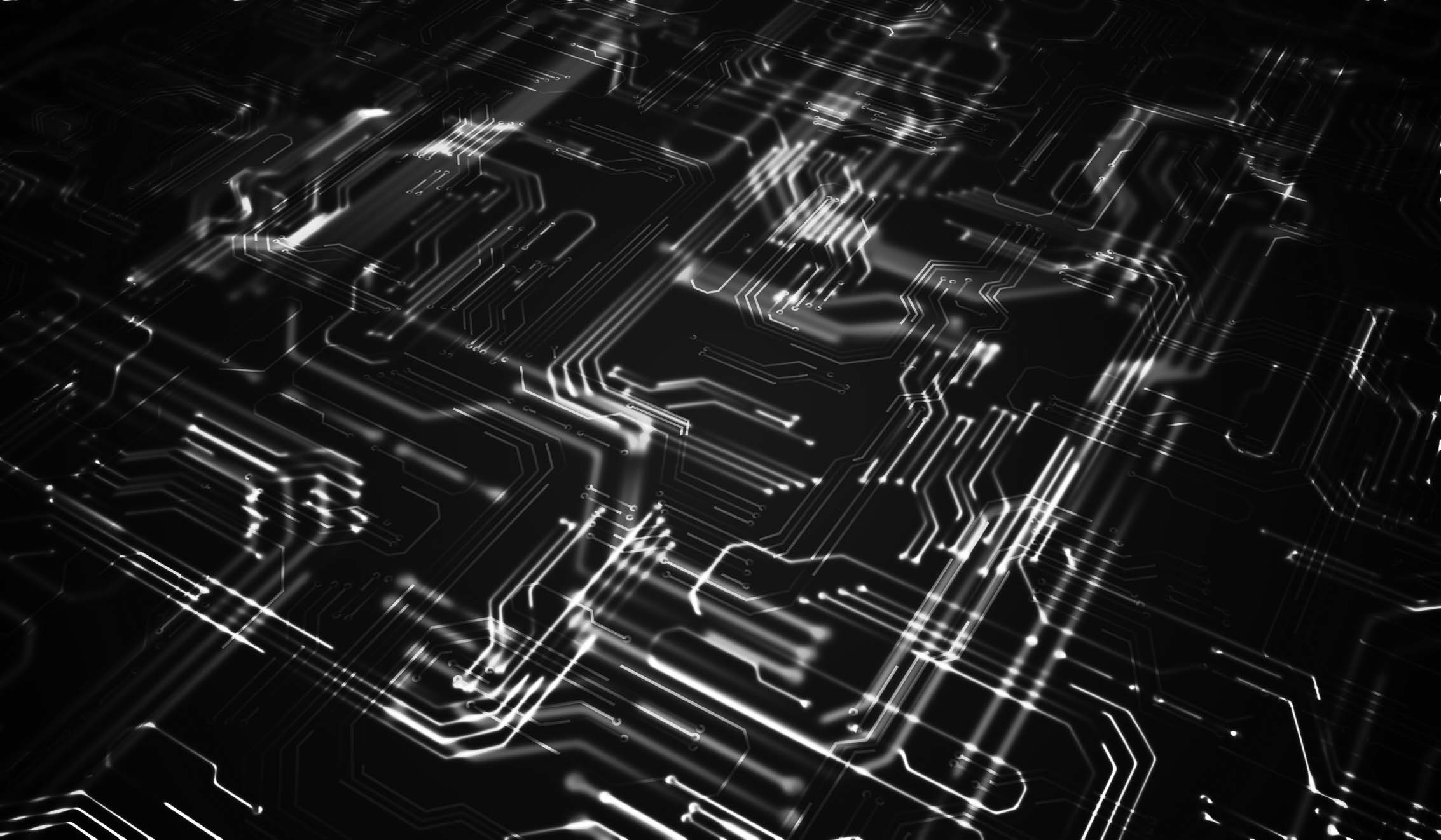 3D rendered illustration of Quantum computing concept in monochrome